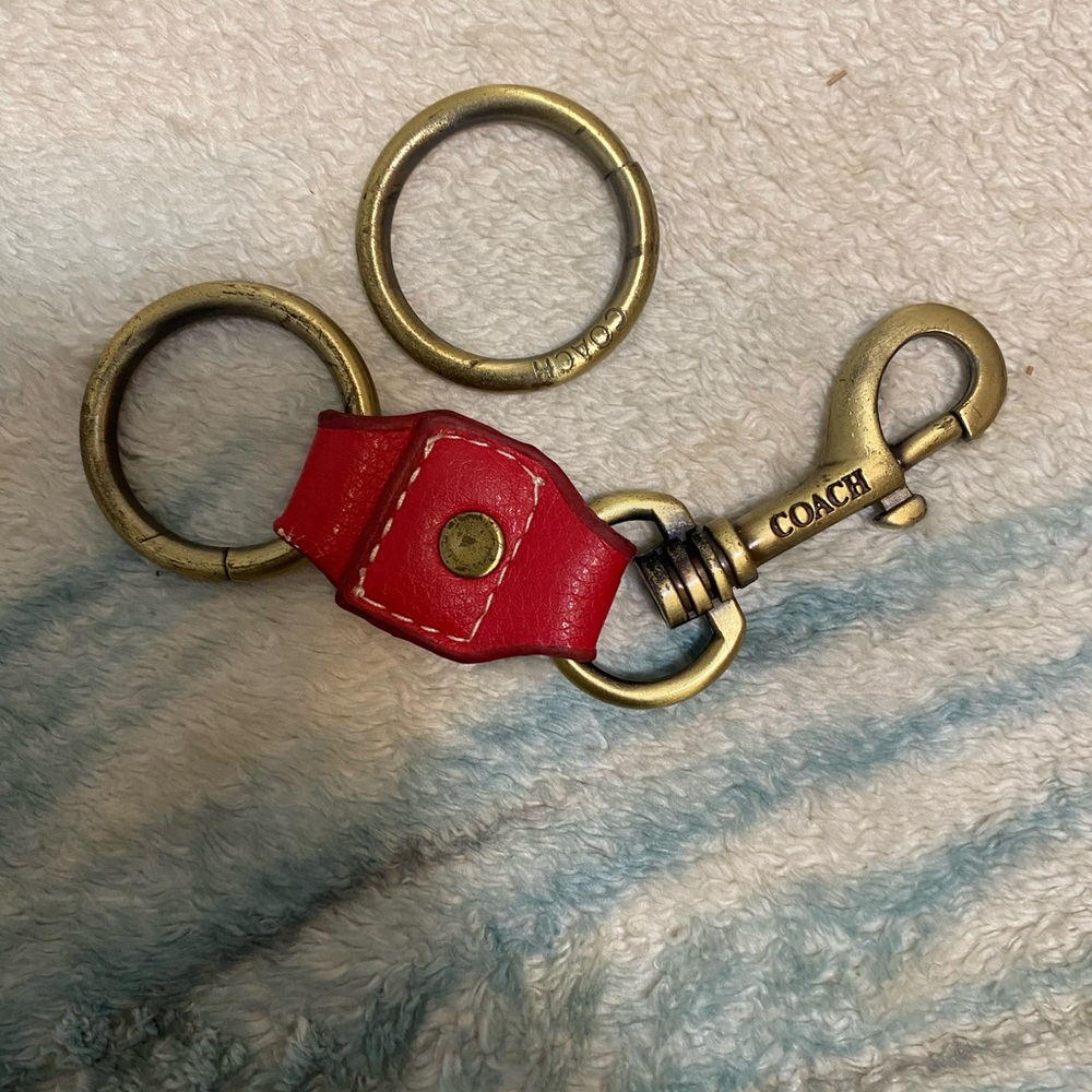 Coach Red and Gold Key & Card Holder